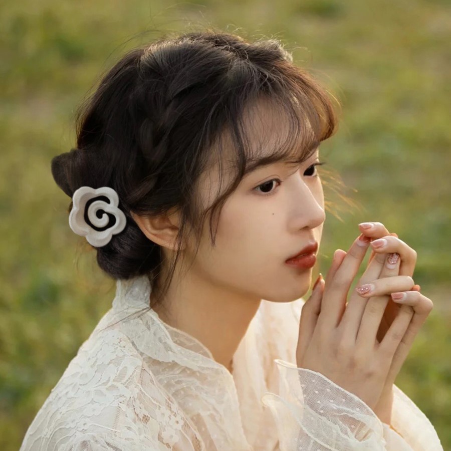 Kẹp Tóc Hình Hoa Trà Dễ Thương Phong Cách Hàn Quốc Cho Nữ