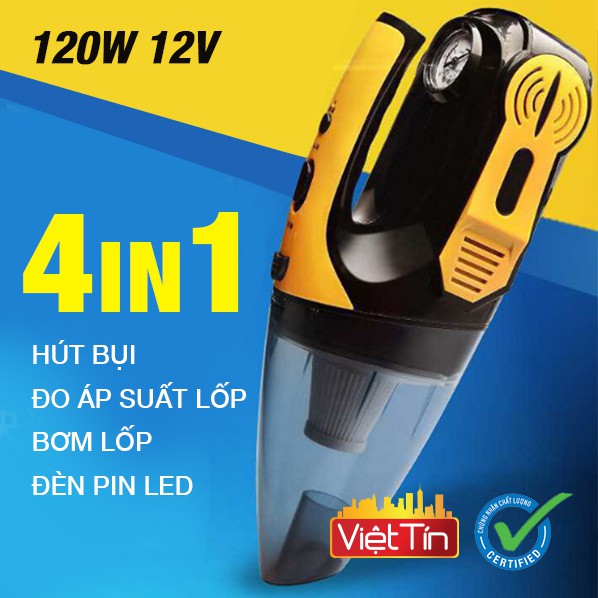 Máy hút bụi cầm tay đa năng kết hợp bơm lốp xe 120W 12V (hàng nội địa)