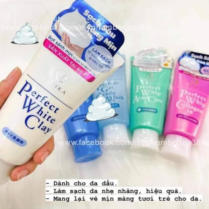 Sữa rửa mặt tạo bọt chiết xuất tơ tằm trắng Senka Perfect Whip 120g | BigBuy360 - bigbuy360.vn