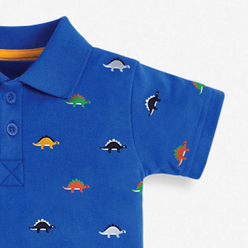 Áo thun hè cotton cổ polo khủng long cho bé trai LM51885 2-8 tuổi Mẫu mới 2022 - Little Maven Official Store