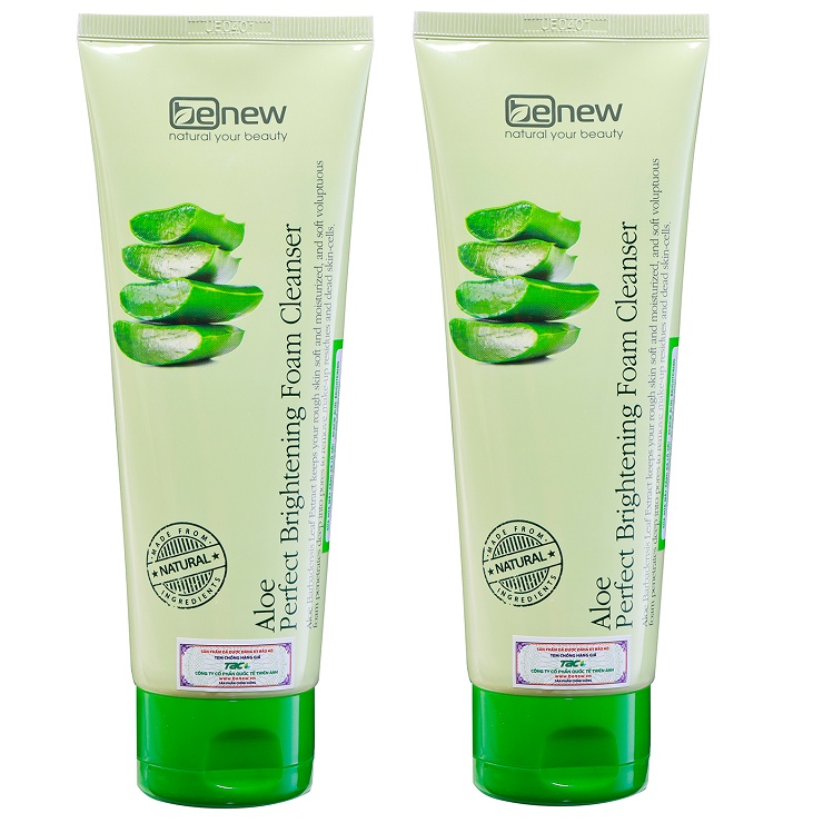 Combo 2 tuýp sữa rửa mặt dành cho nam từ  lô hội nha đam trăng da, xoá mụn, loạ bỏ dầu nhờn ALOE BENEW Hàn quốc 160m