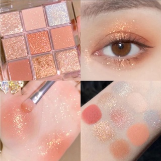 Bảng phấn mắt 9 màu sắc / ins super hot / bảng phấn mắt ánh ngọc trai / bảng phấn mắt tông lì / màu đất giá rẻ / cọ / 4 màu phấn mắt xin888vn