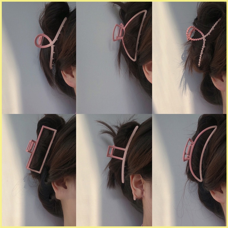 Kẹp Tóc Cỡ Lớn Bằng Kim Loại Cứng Cáp Kẹp Được Nhiều Tóc Cáp Màu Hồng Pastel Dễ Thương Hàn Quốc Hanada K17-S001