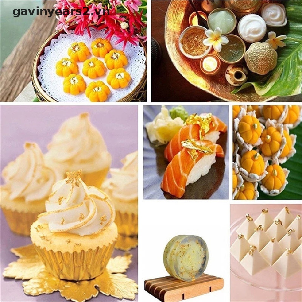 Set 2 lá vàng cấp thực tế 1/2g dùng trang trí bánh | BigBuy360 - bigbuy360.vn