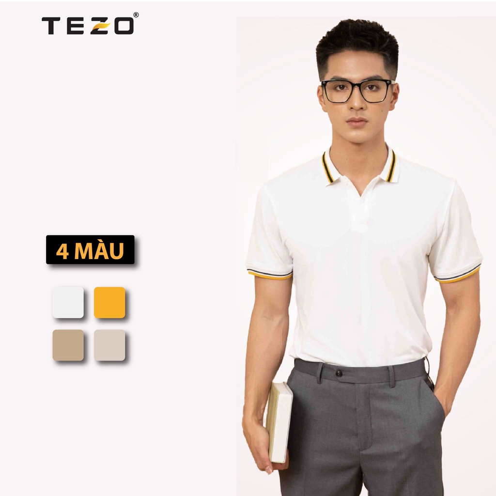 Áo thun trơn nam TEZO phông nam có cổ chất liệu cotton thoáng mát thấm hút mồ hôi 2201APDT10