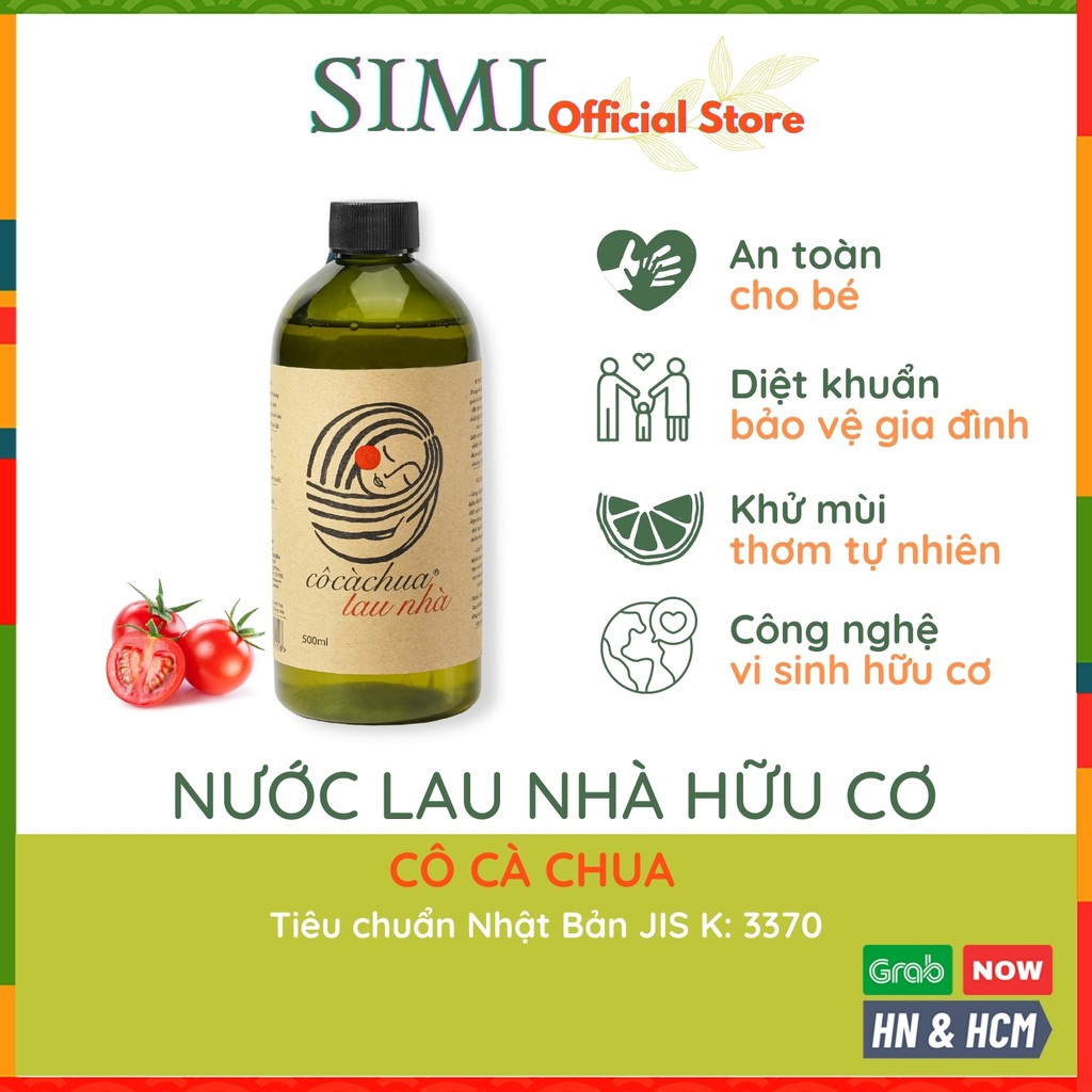 Nước lau sàn hữu cơ CÔ CÀ CHUA nước lau nhà sả chanh đuổi muỗi sát diệt khuẩn khử mùi chống côn trùng bếp gỗ gạch 500ml