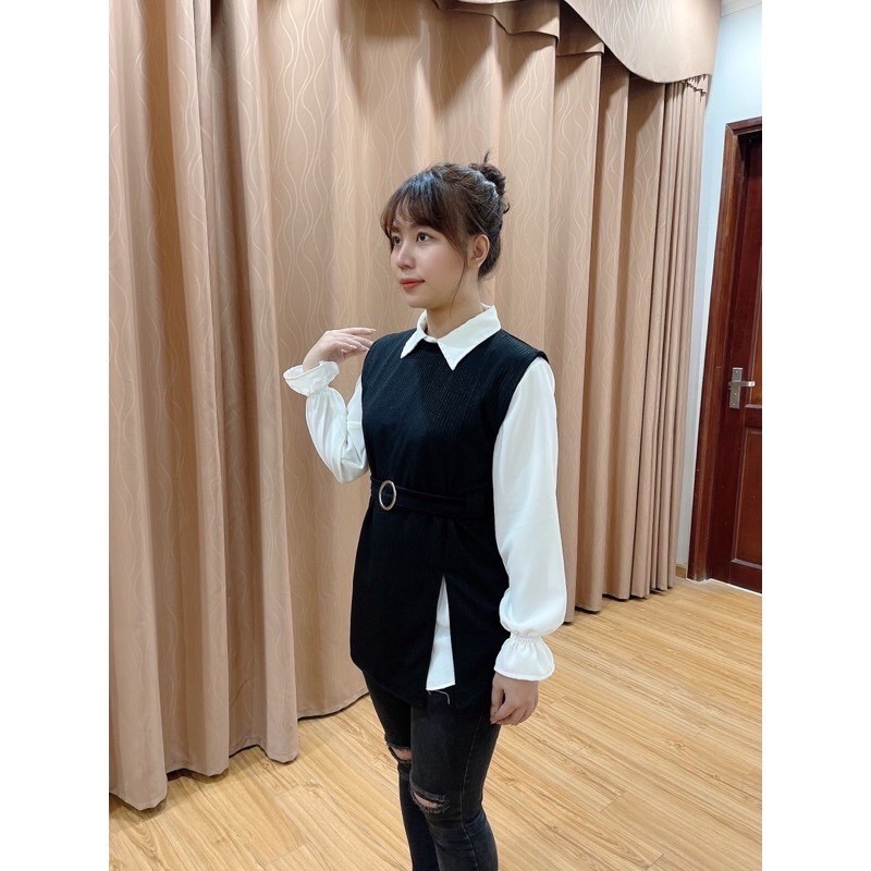 SET ÁO GILE+ ÁO SƠ MI VOAN CÁT