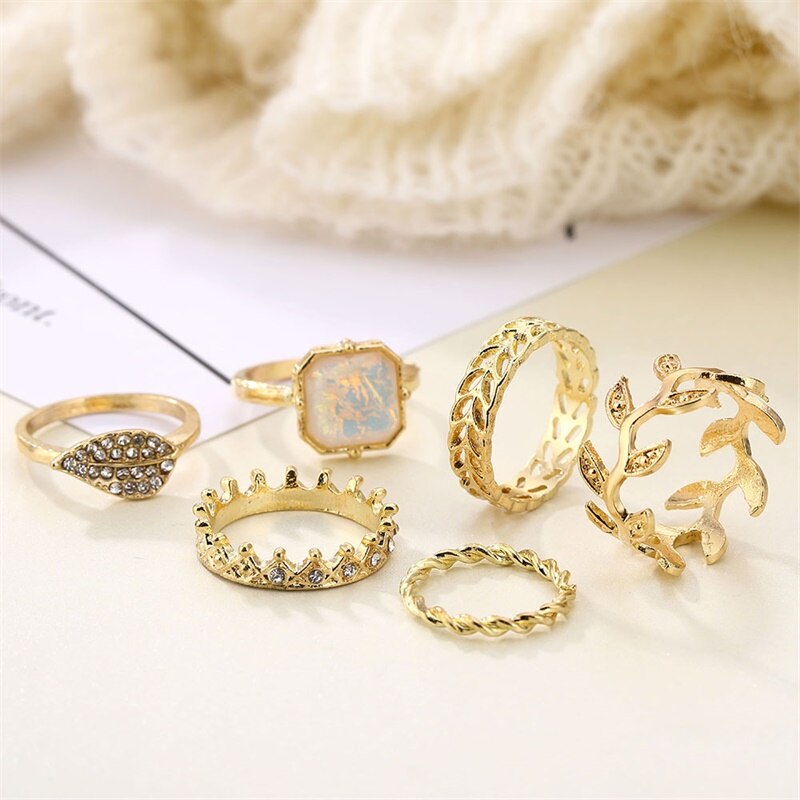 Set 6 Nhẫn Đeo Đốt Ngón Tay Thời Trang Cho Nữ