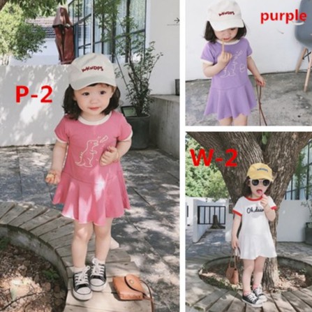 Đầm polo/ Đầm cổ tròn tay ngắn kiểu dáng hợp thời trang cho bé gái