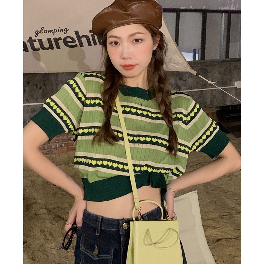 Áo Sweater Tay Lỡ In Hình Trái Tim Phong Cách Hàn Quốc Thời Trang Mùa Hè Mới Cho Nữ | BigBuy360 - bigbuy360.vn