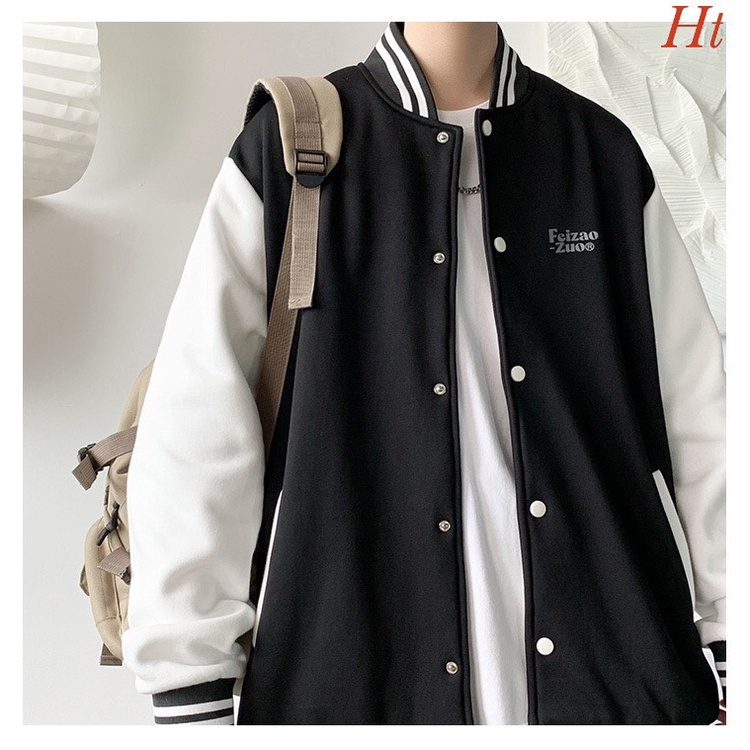 Áo Khoác Bomber phối tay Fei Form Rộng Chất Nỉ Dày Dặn nam Nữ Unisex