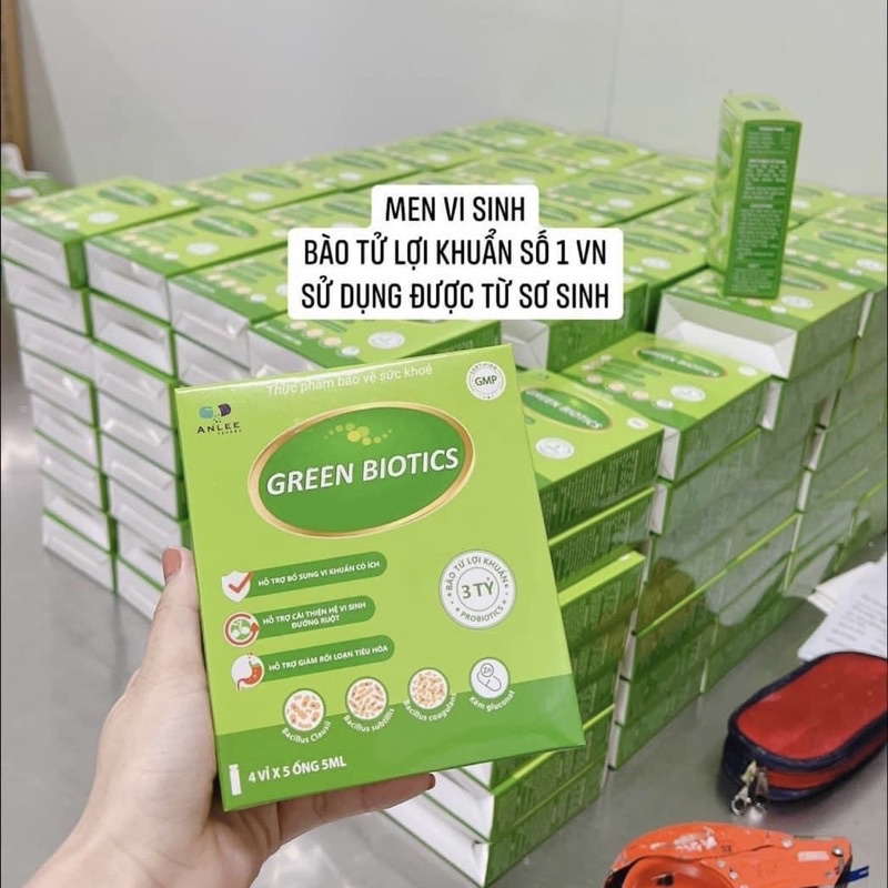 GREEN BIOTICS - Men vi sinh bào tử lợi khuẩn (1 hộp 4 vỉ = 20 ống) Tiêu hoá khoẻ - Trẻ ăn ngon