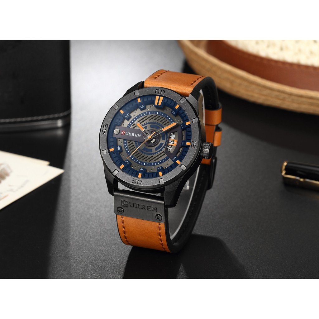 SIÊU PHẨM Đồng hồ nam cao cấp dây da thật đẳng cấp CURREN CR01 - TOP WATCH