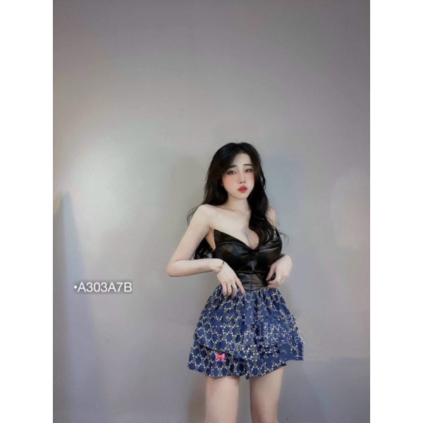 ÁO CÚP DA NỮ SEXY ÁO KIỂU CROPTOP CÚP NGỰC CHẤT DA MÀU ĐEN/NÂU