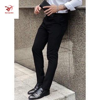 Quần âu nam ống côn vải lụa co giãn, quần tây nam thời trang công sở chất vải tuyết mưa ống côn co giãn nhẹ lên form đẹp