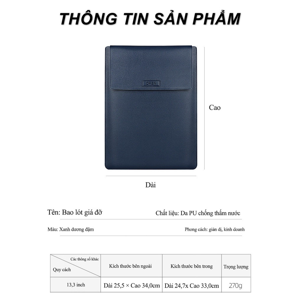 Bao da Macbook BlueLeather 3 chức năng - Home and Garden
