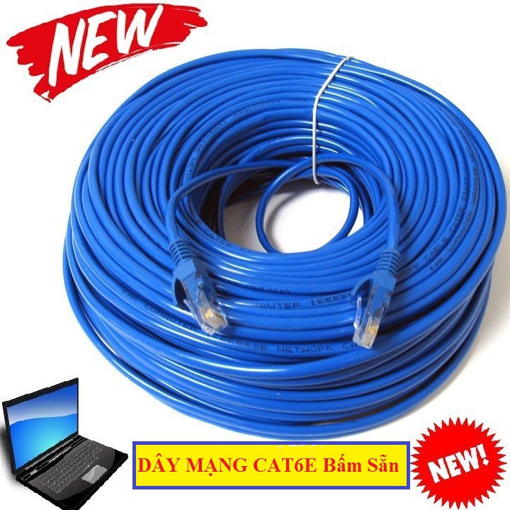 DÂY MẠNG CAT6E Bấm Sẵn 2 đầu 10m 15m 20m 25m 30m 35m 40m 45m 50m - Dây Cáp mạng lan chính hãng - SIÊU TỐC ĐỘ