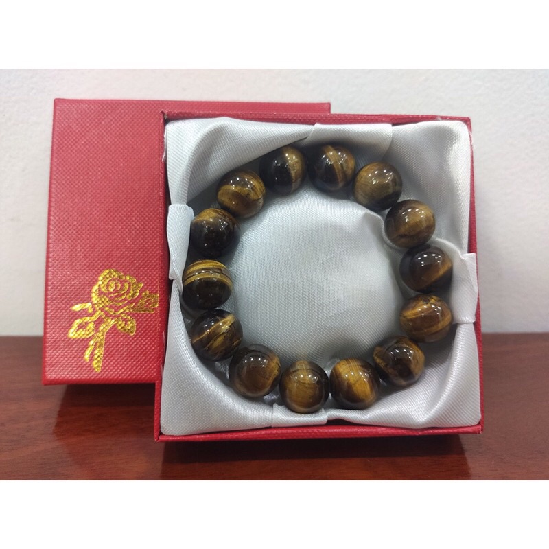 Vòng đá mắt hô  phong thuỷ đủ size nam nữ - vòng đá vàng nâu