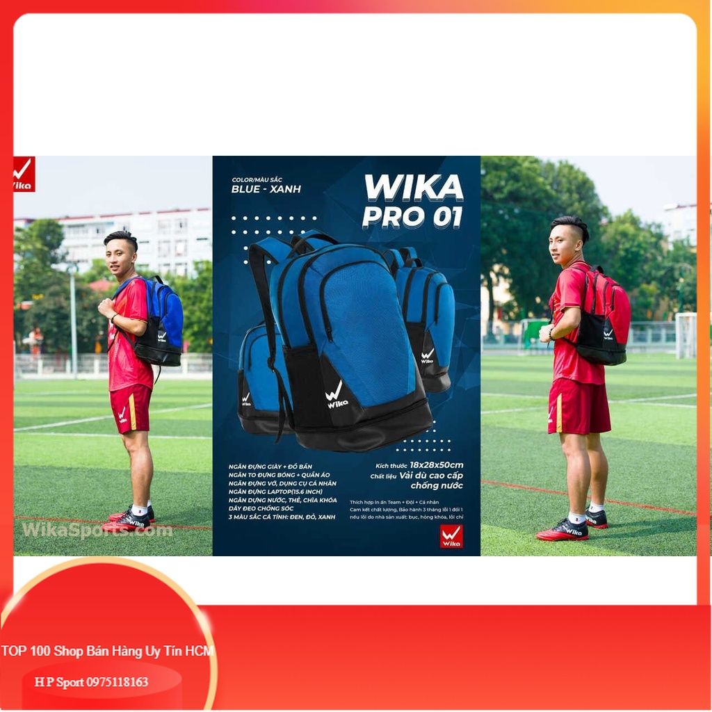 BALO WIKA PRO 01 siêu bền, chất liệu vải dù hỗ trợ chống thấm nước