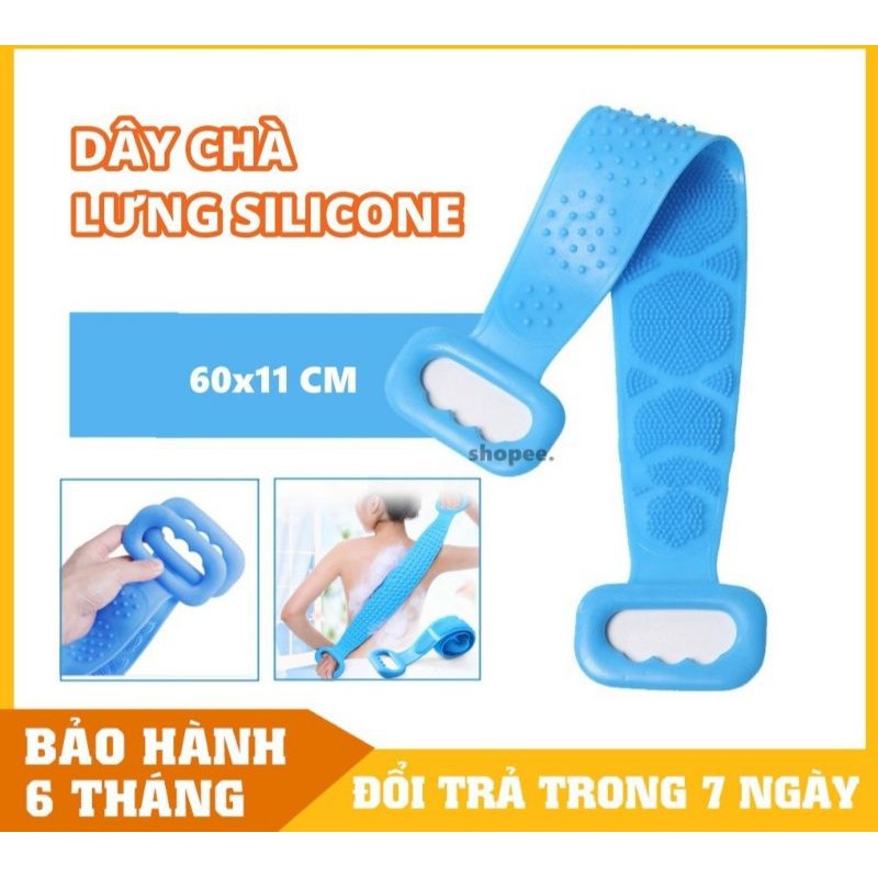 Dây chà lưng mát xa 2 mặt gai silicone giúp làm sạch da, tẩy tế bào chết trên da