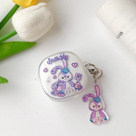 Vỏ Bảo Vệ Hộp Sạc Tai Nghe Tws Làm Từ TPU Mềm Trong Suốt Họa Tiết Hoạt Hình Dễ Thương Kèm Móc Khóa