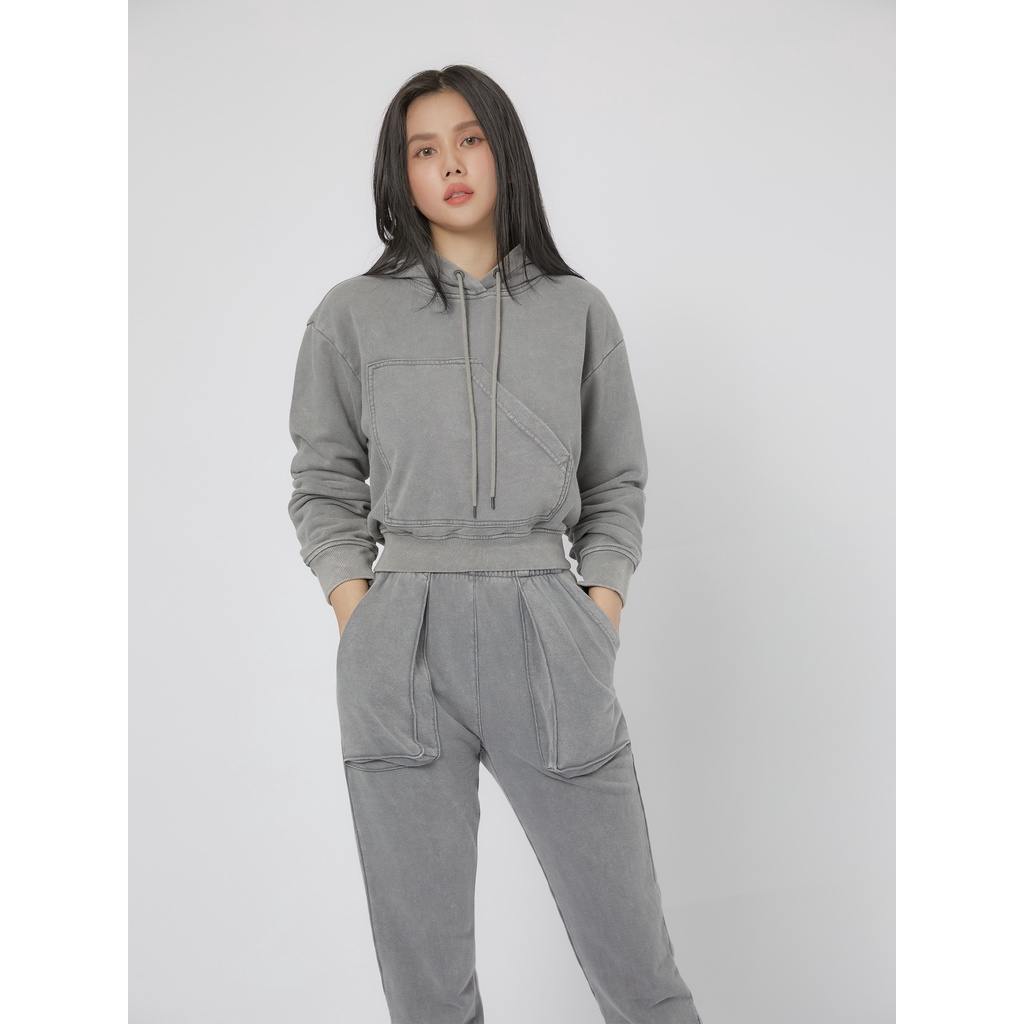 Set Bộ Nữ Quần - Áo Croptop , Chất Liệu Nỉ Co Dãn Thoải Mái,WSD000011,SOMEHOW