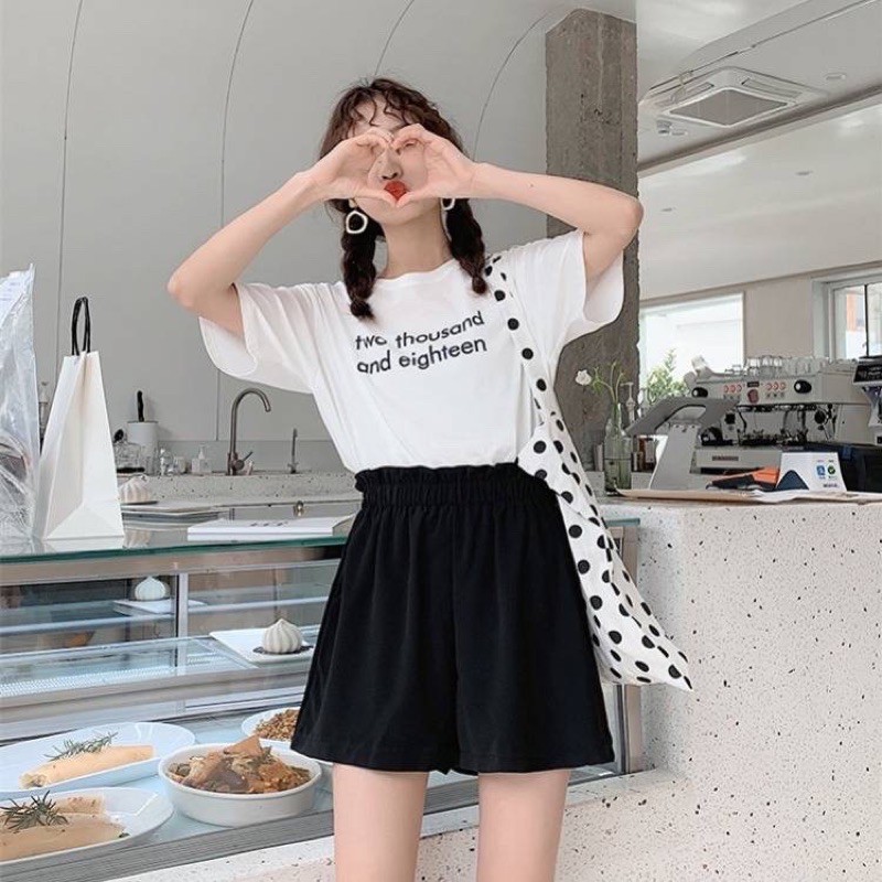 Quần short nữ Ulzzang bigsize cạp cao ống rộng chất tuyết mưa cao cấp thoáng mát sang chảnh dễ phối đồ