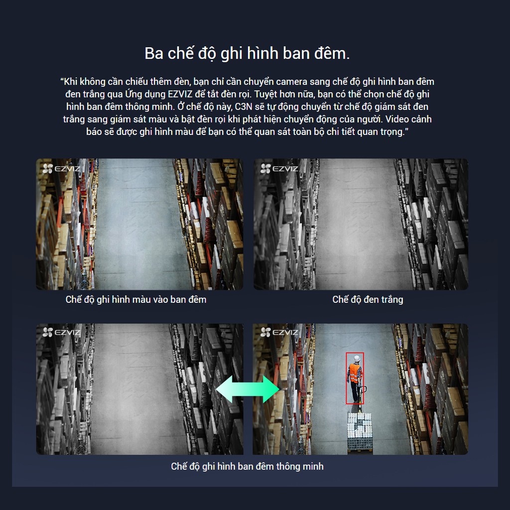 Camera IP Wifi EZVIZ C3N 2.0 Megapixel CS-CV310 Màu ban đêm. Công nghệ AI phát hiện người- Hàng Chính Hãng - BH 24T | BigBuy360 - bigbuy360.vn