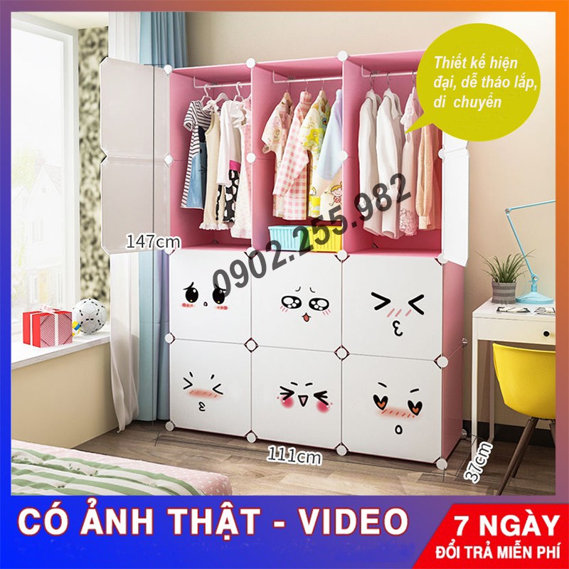 [SIÊU HOT] TỦ NHỰA LẮP GHÉP 12Ô  ĐỂ ĐỒ CHO BÉ ĐA NĂNG THÔNG MINHSÂU 47CM, TẶNG KÈM MÓC CÀI SƯỜN