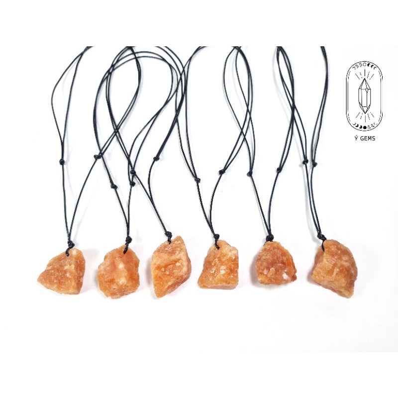 Dây chuyền Sunstone thô tự nhiên dây rút điều chỉnh độ dài unisex