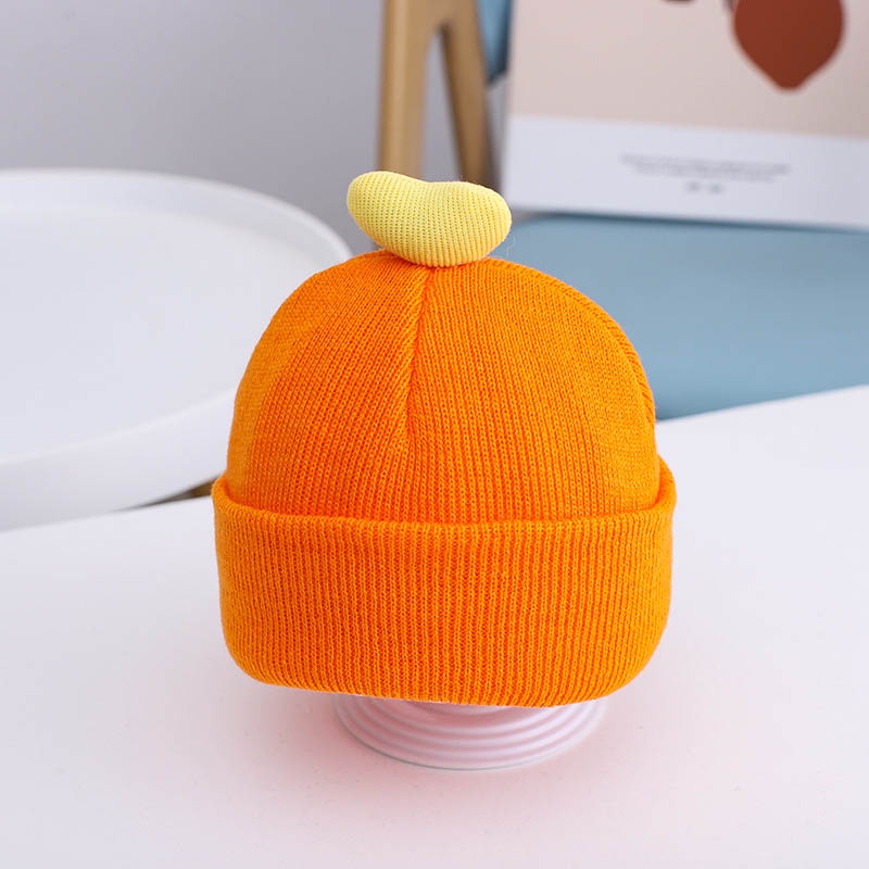 Mũ Beanie Dệt Kim Dày Dặn In Họa Tiết Trái Tim Hoạt Hình Thời Trang Thu Đông Cho Bé