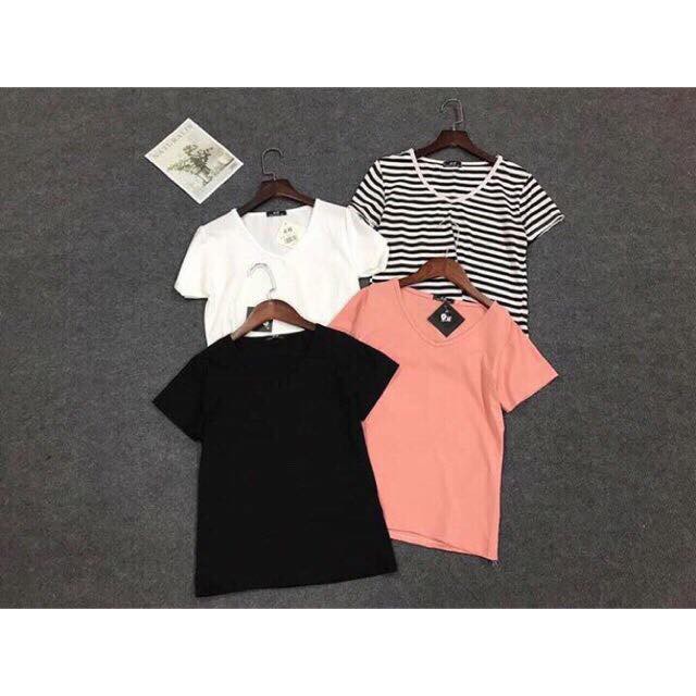 Áo phông trơn cổ tim siêu hot