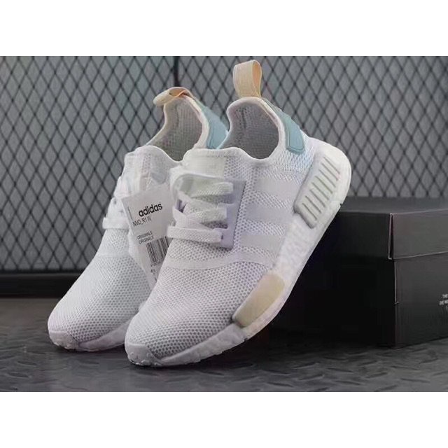 Giày Thể Thao Adidas NMD R1 Màu Xanh Trắng