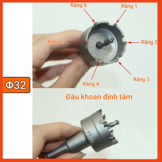 Mũi khoét inox lưỡi cắt hình răng hợp kim