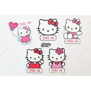 Set 10 cái Sticker ủi HELLO KITTY - hình ủi - decal ủi tên bé - cho bé đi học - in theo yêu cầu