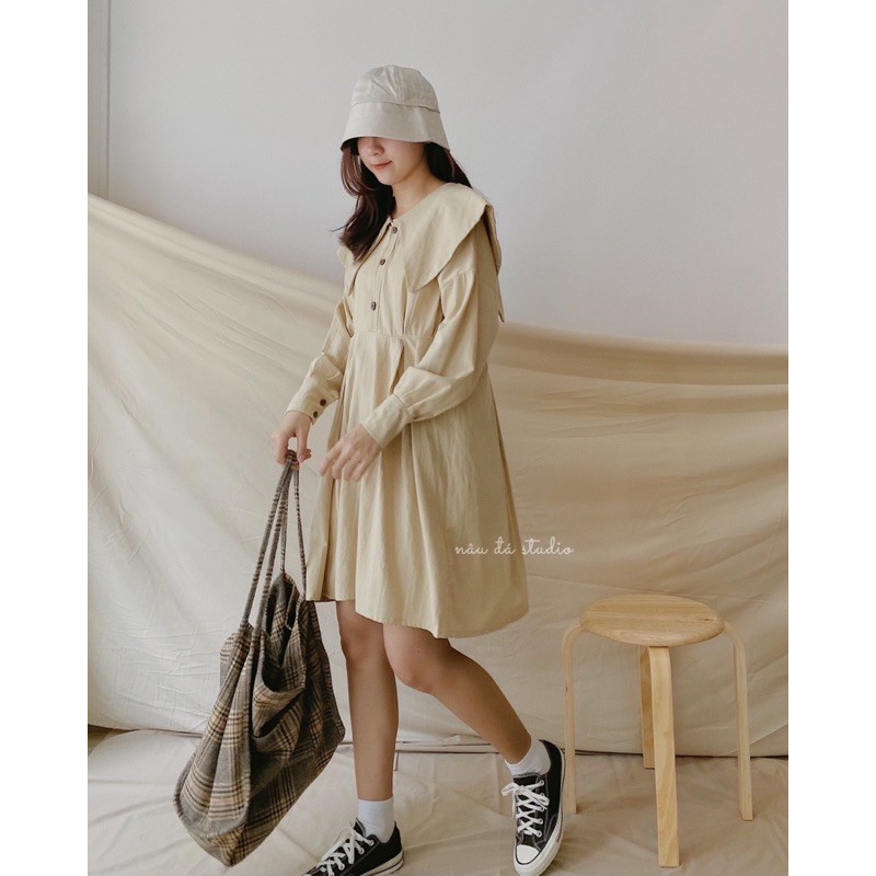 ĐẦM BABYDOLL  - NÂU ĐÁ STUDIO.