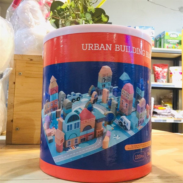 ĐỒ CHƠI LEGO, BỘ ĐỒ CHƠI XẾP HÌNH GỖ THÀNH PHỐ, KÍCH THÍCH XUNG QUANH CHO TRẺ URBAN BUILING BLOCKS