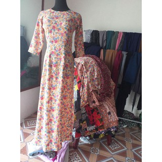 Áo dài hoa nhiều họa tiết