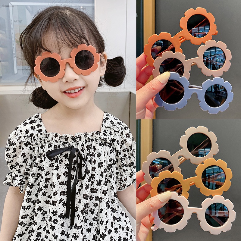 Kính mát cho bé gái kính chống tia UV khung hoa xinh xắn thời trang Dương kids