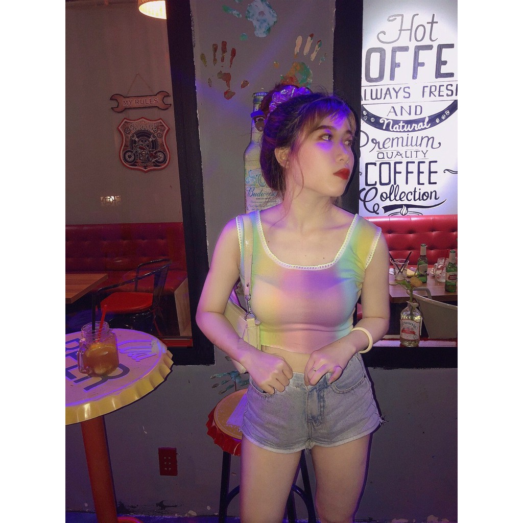 [HÌNH THẬT] ÁO BA LỖ LOANG MÀU CẦU VỒNG THUN NỮ CROPTOP CO GIÃN ÔM BODY HOT GIRL ULZZANG HÀN QUỐC SWAG CHẤT 51