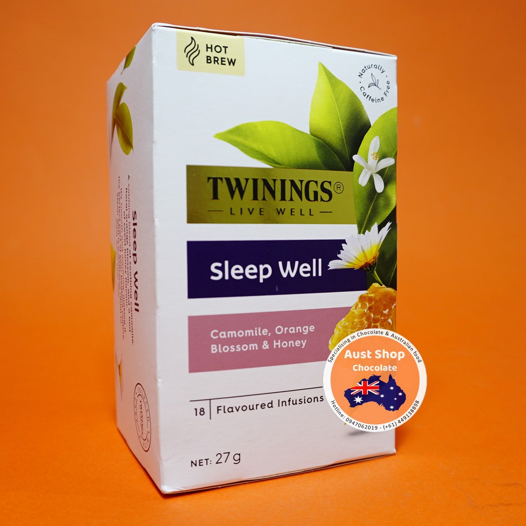 Trà túi lọc Twinings Infusions Live Well Sleep Well 27g (18 túi lọc) - OZ - Aust Shop Chocolate