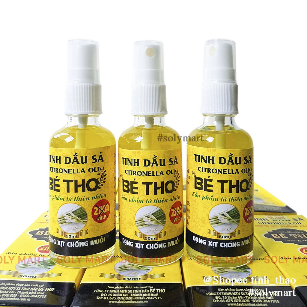 Tinh dầu Sả Bé Thơ - Dạng xịt chống muỗi - Citronella Oil 50 ml