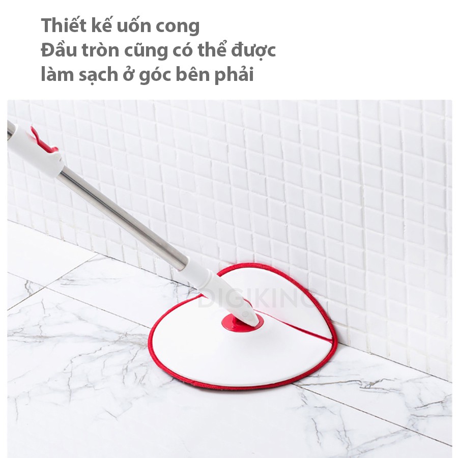 Bộ cây lau nhà thông minh  XIAOMI Yijie Rotary Mop Set YD-02 Red Gray Cloth