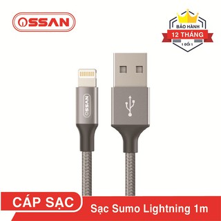 Dây cáp dù sạc nhanh Ossan Lightning SUMO-C1I100 dây dài 1m dùng cho Iphone/ipad/ipod