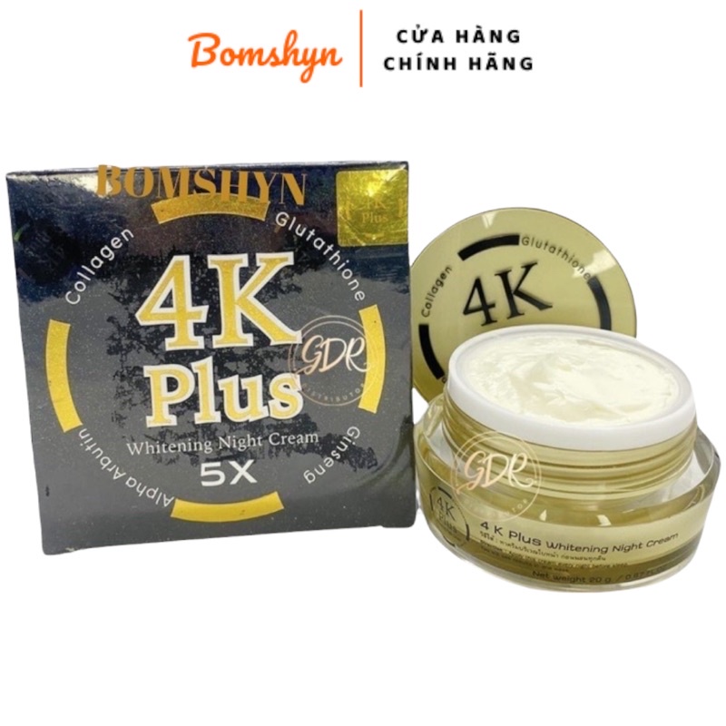 Kem dưỡng t da mặt ban đêm 4k plus whitening night cream hũ 20 gam