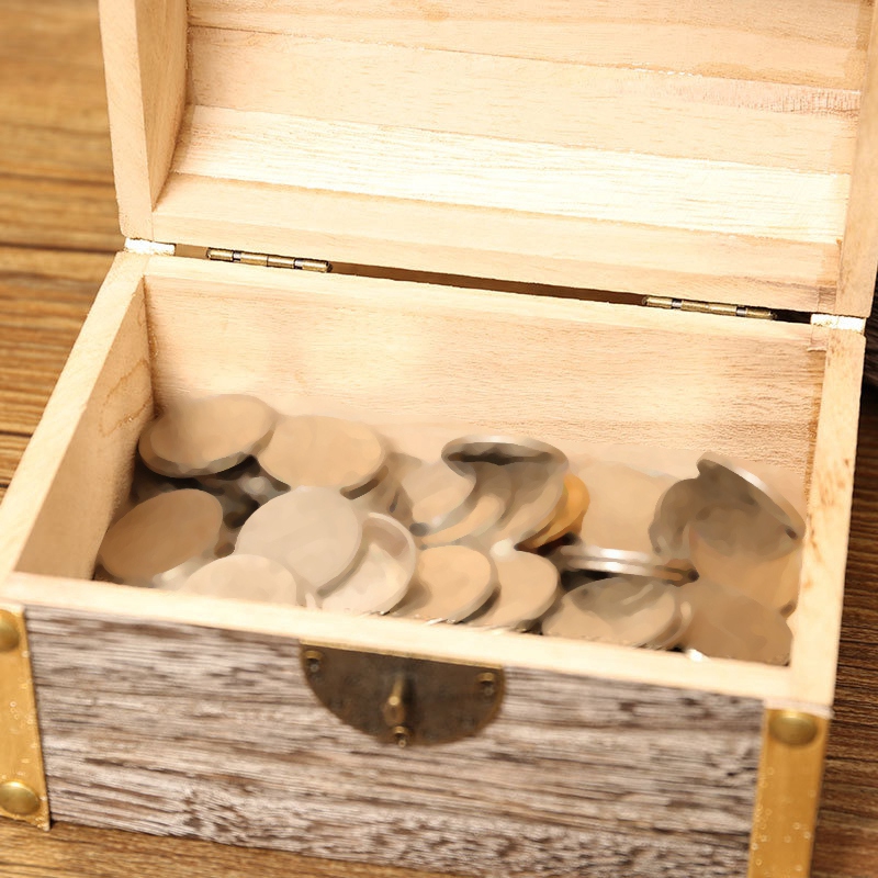 Hộp gỗ đựng tiền có khóa/chìa khóa tiện dụng