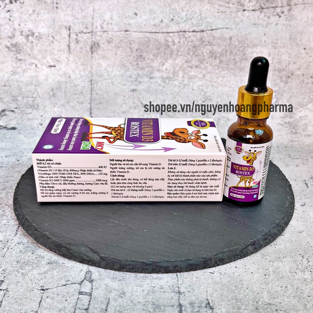 Siro nhỏ giọt Vitamin D3 k2, bổ sung vitamin D hỗ trợ hấp thu canxi tăng chiều cao, giảm còi xương ở trẻ nhỏ