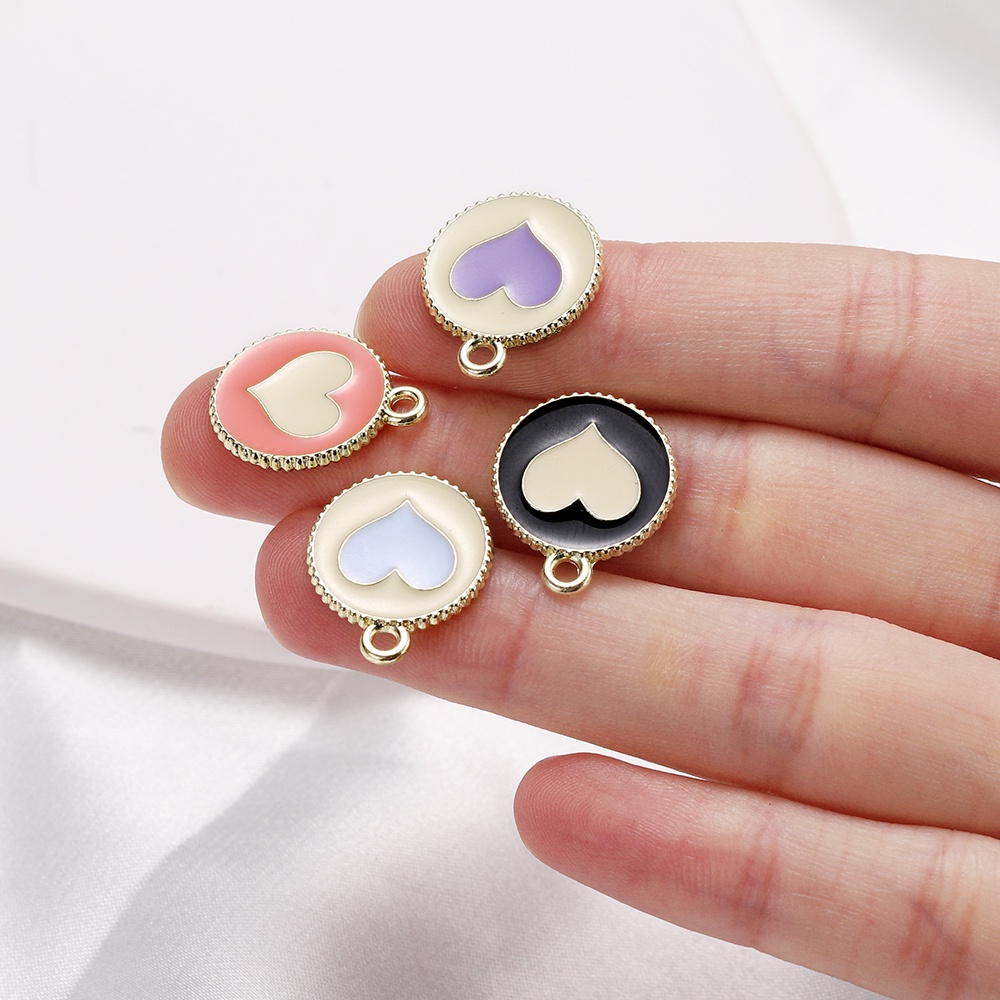 Bộ 5 Mặt Dây Chuyền Hình Trái Tim Bằng Hợp Kim 16mm