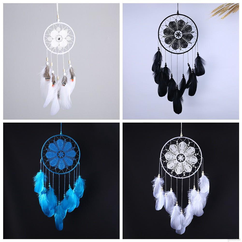 Dreamcatcher đính lông vũ tinh tế trang trí nhà cửa