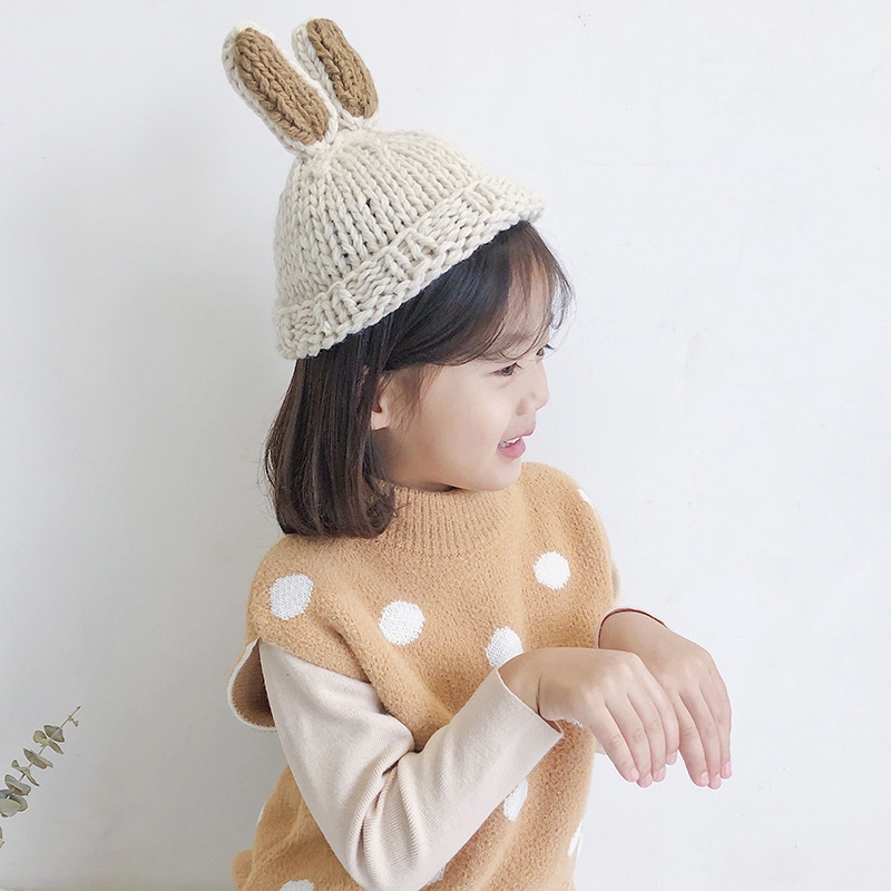 Mũ len cho bé trai bé gái 1 tuổi 2 tai thỏ dễ thương xinh xắn JIMADO tr6663dd